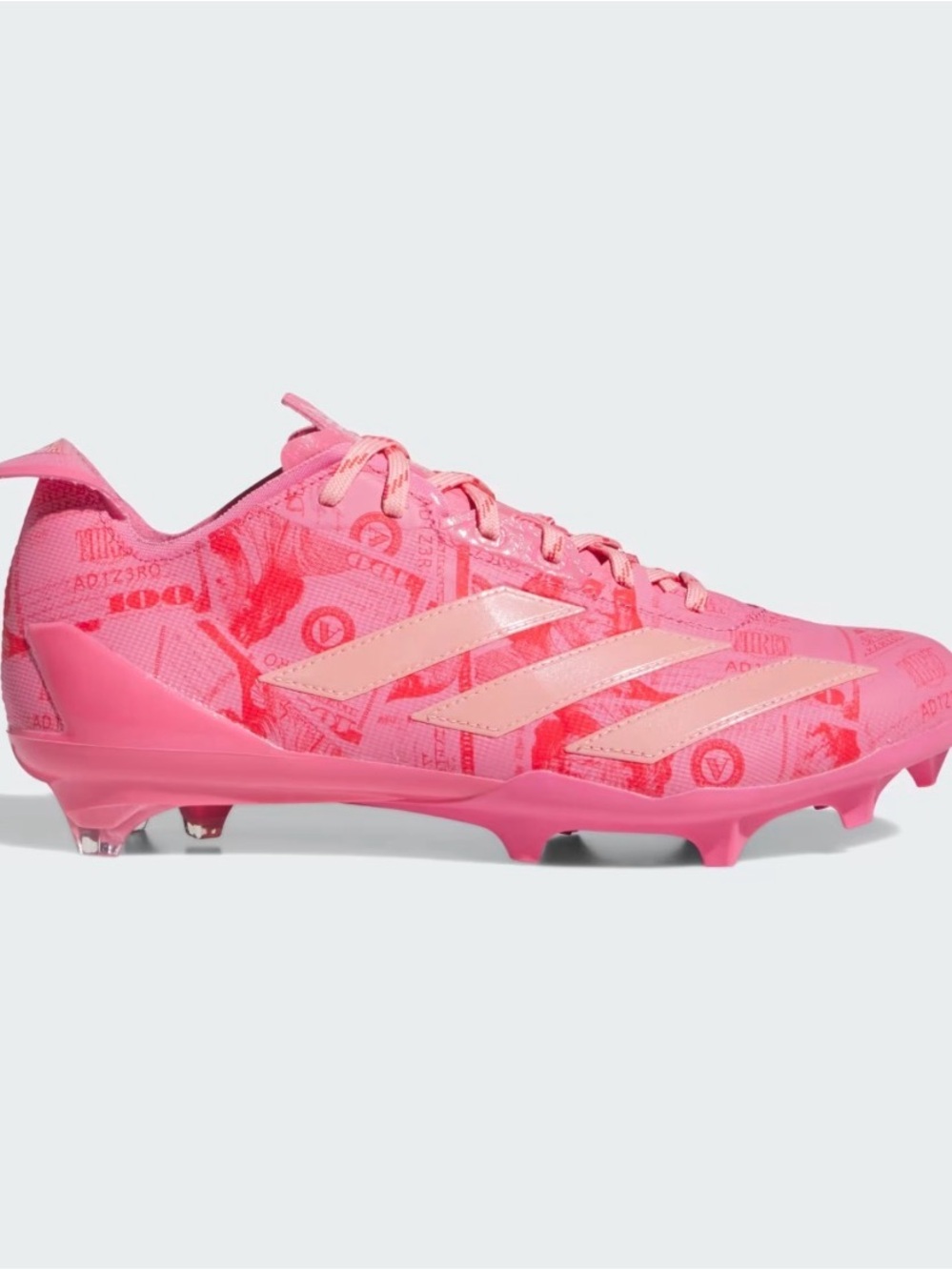 ADIZERO ELECTRIC II CURRENCY FOOTBALL CLEATS |NWOB| Sz M9:W10 | Pink Fusion - Picture 7 of 16